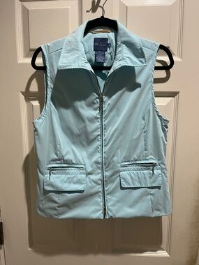 Faconnable Pale Blue Quilted Zip-Front Women's Vest